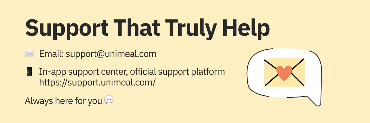 Unimeal Customer Service: Get Help & Support Now 1 support