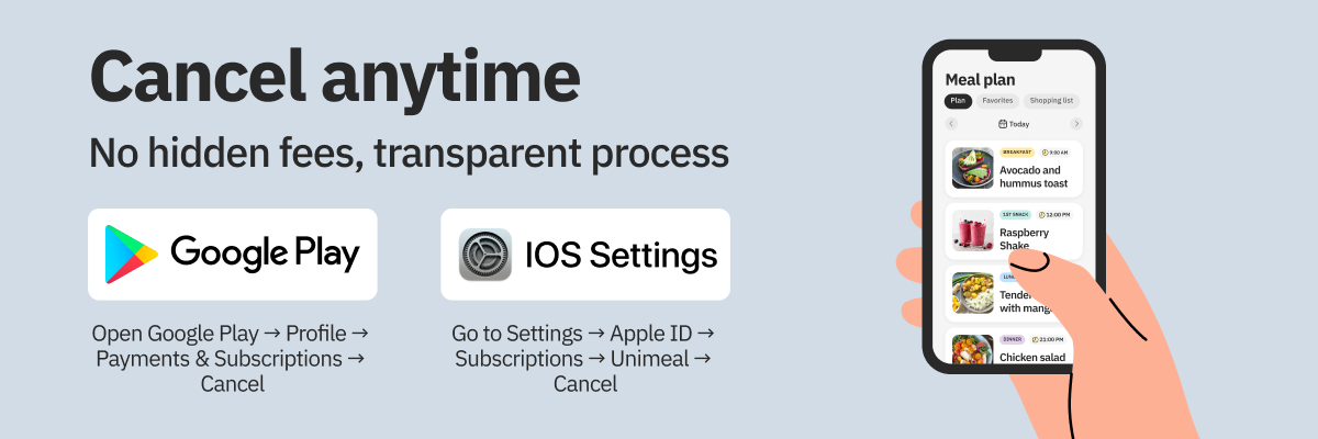 Unimeal Cost: Affordable Meal Plans & Pricing 2 cancel
