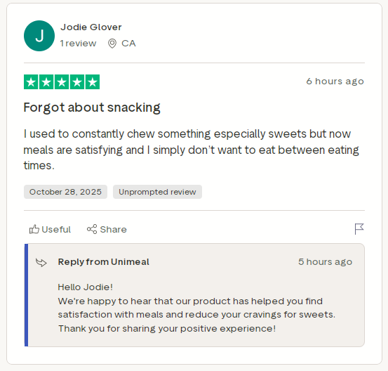 Unimeal Reviews on Trustpilot: Honest User Insights image2